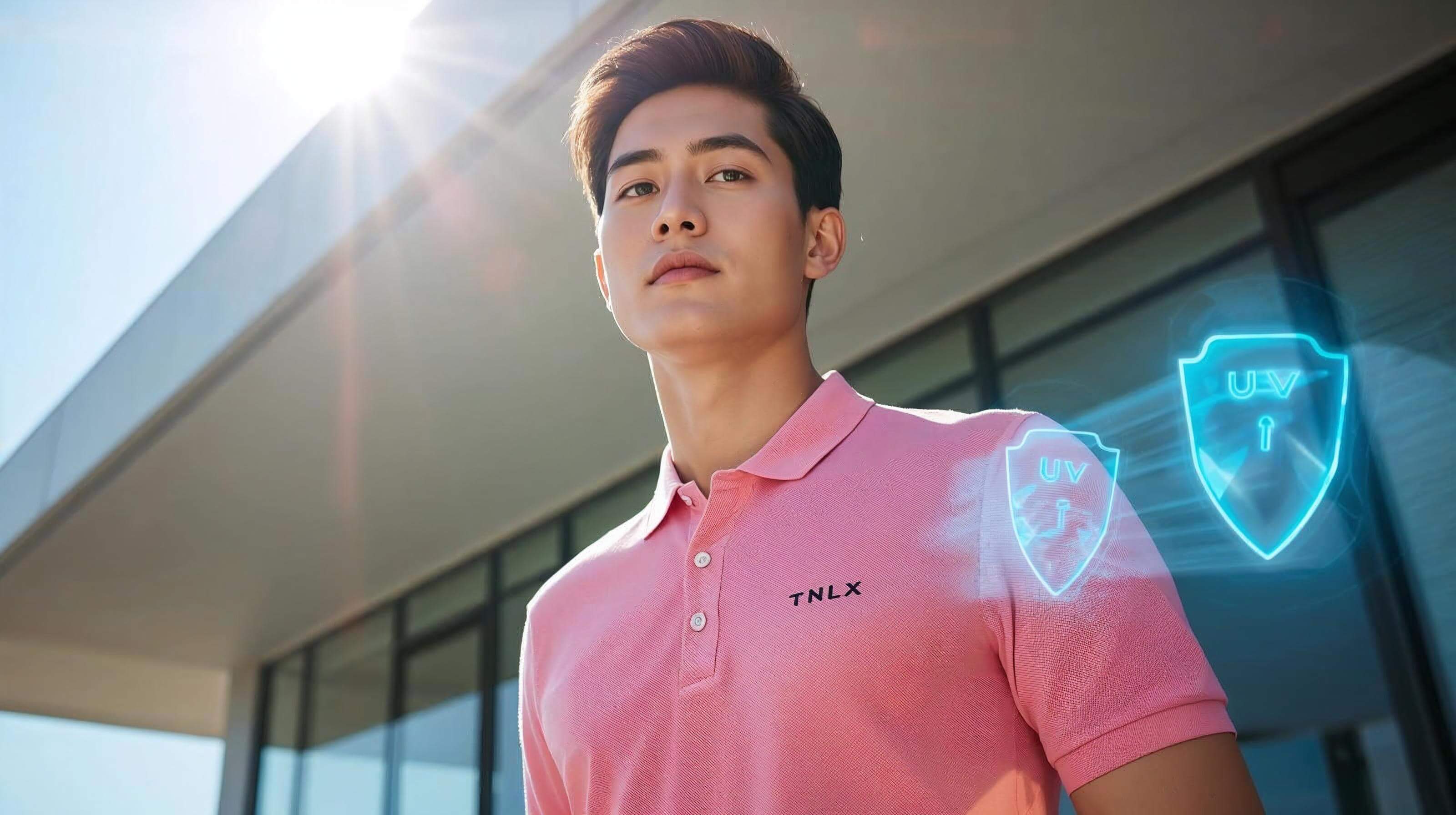 เสื้อโปโลพนักงานนวัตกรรมผ้า UV Block ป้องกันรังสี UV