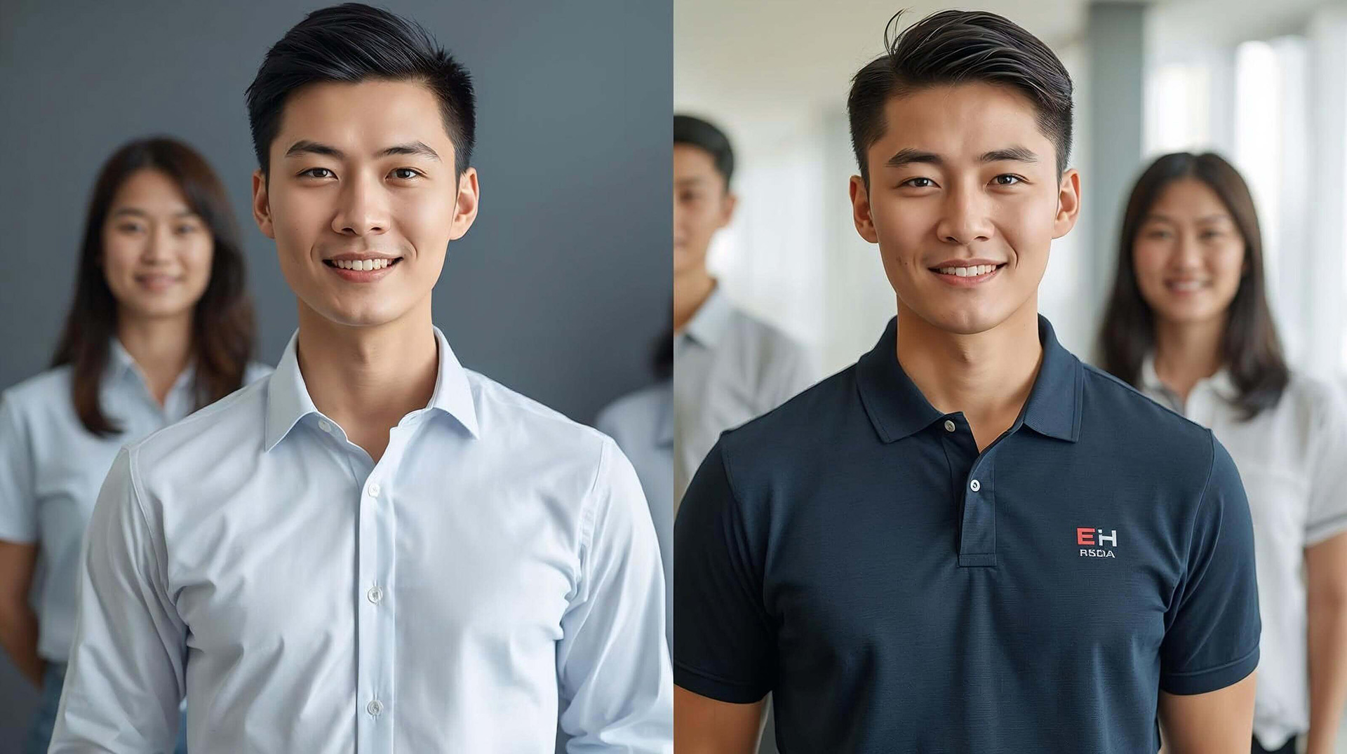 เปรียบเทียบเสื้อเชิ้ตพนักงานและเสื้อโปโลพนักงาน